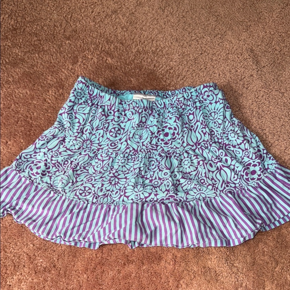 Hanna Andersson Floral and Striped Skort